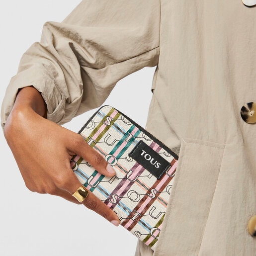 Средний бежево-черный кошелек TOUS Crossroad