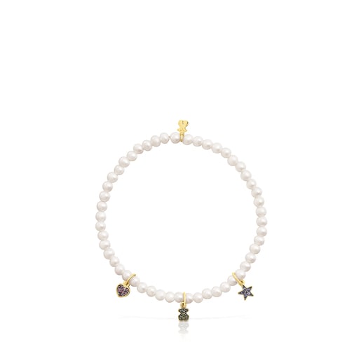 Pearl TOUS New Motif Bracelet with gemstone motifs