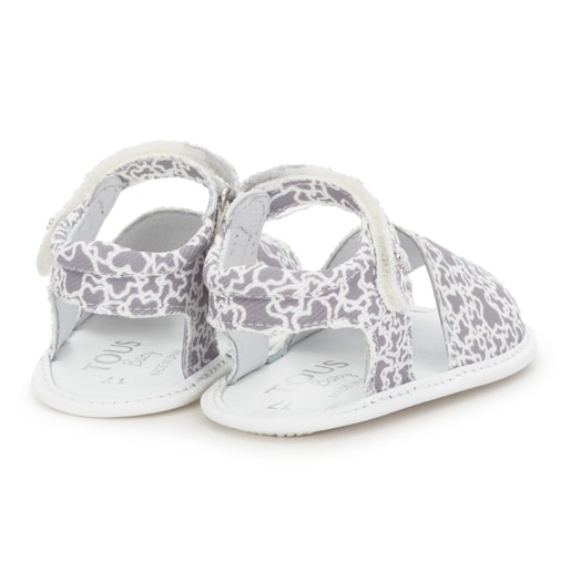 Kaos Mini Run baby canvas sandals in grey