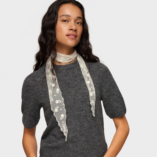 Beige embroidered Scarf TOUS Daisy