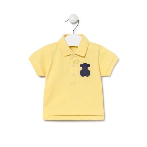 Boys Casual pique fabric polo shirt in yellow