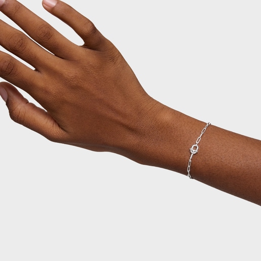 سوار TOUS MANIFESTO بسلسلة متدلية من الفضة