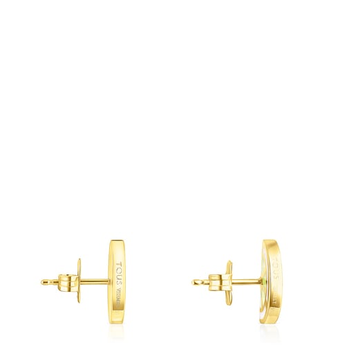 Aretes con baño de oro 18 kt sobre plata y esmaltado 13 mm TOUS St. Tropez Cup