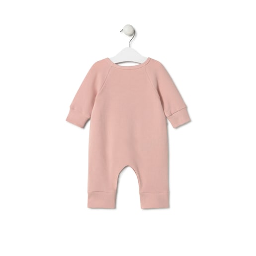Wrap-over baby playsuit in Classic pink