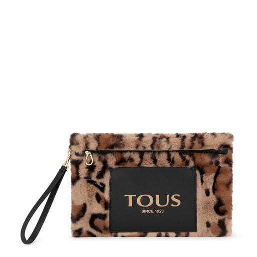 Clutch Amaya Wild beige et noir