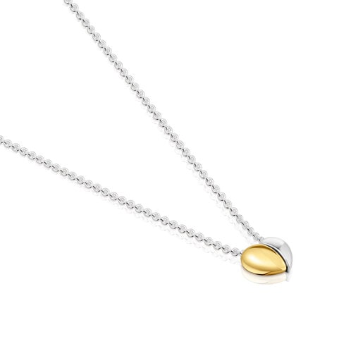 Short two-tone small heart Double necklace My Other Half