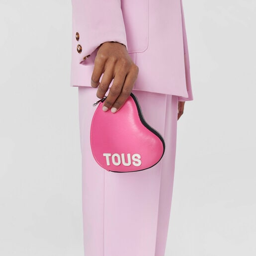 フューシャカラーのハート型コスメポーチ TOUS Carol