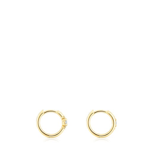 Gold Hoop earrings with diamonds Les Classiques | TOUS