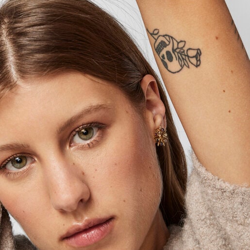 עגילי שמש Magic Nature מוורמיל כסף עם אבני חן