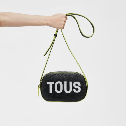 תיק צד TOUS Logo Lynn מעור בצבע שחור