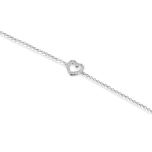 White Gold Les Classiques heart Bracelet with Diamonds