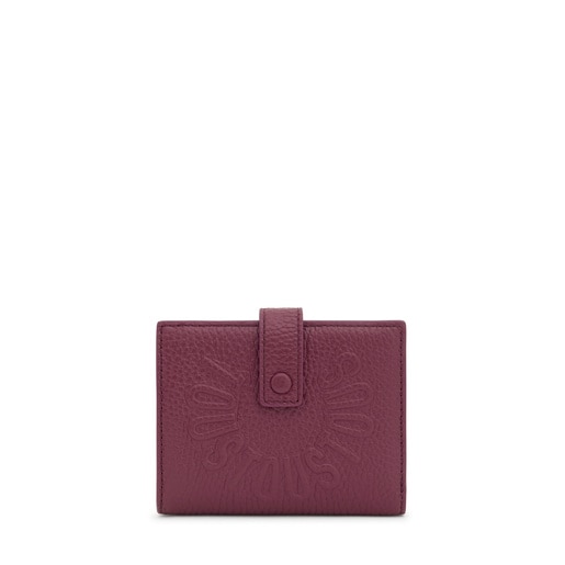 Portefeuille Flap en cuir bordeaux TOUS Miranda