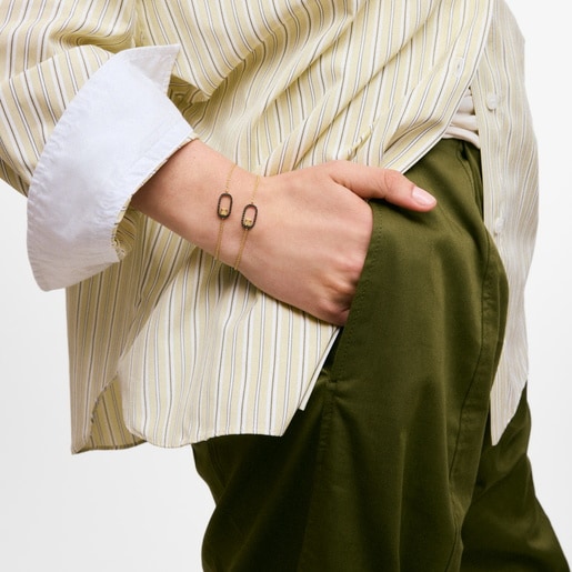 18ktゴールドコーティング・シルバーとスピネルのブレスレット TOUS Camille