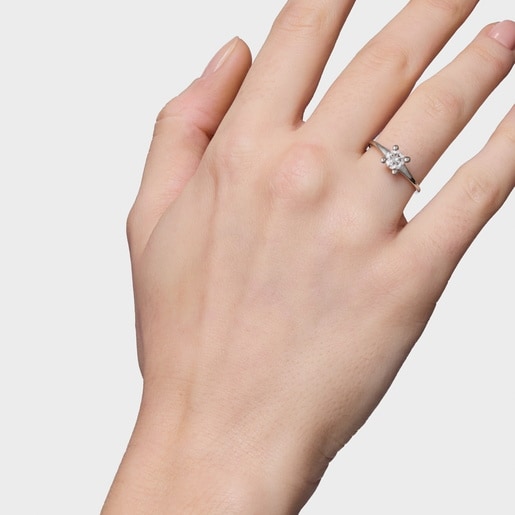 Anillo solitario de platino con diamante creado en laboratorio 0,50 ct Shine LGD