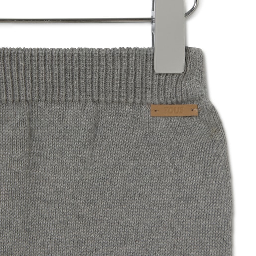 Conjunto de punto de bebé Tricot a rayas gris
