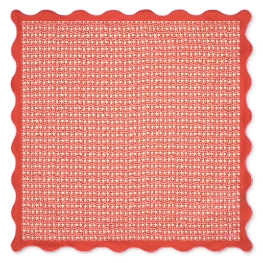 Orange-colored square Scarf Mini Daisy | TOUS