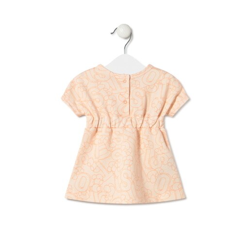 Girls terry cloth dress in Mix in orange