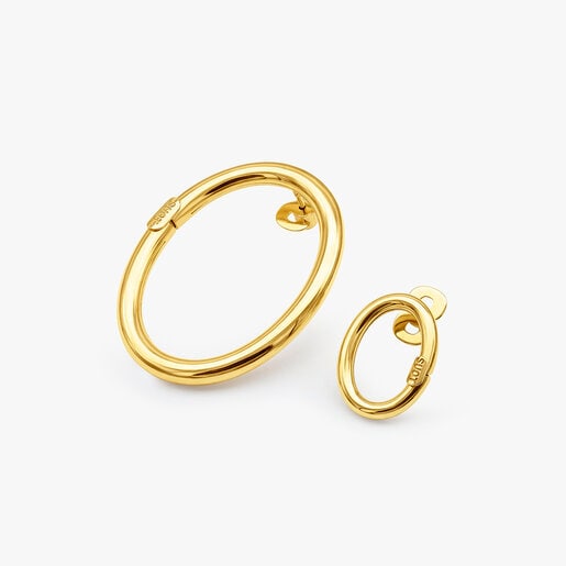 SMALL BASIC ROUND WIRE SILVER VERMEIL SINGLE EARRING 