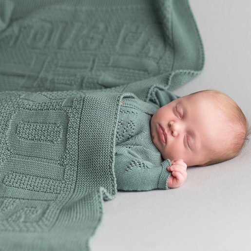 Baby blanket in Nilo TOUS logo ecru