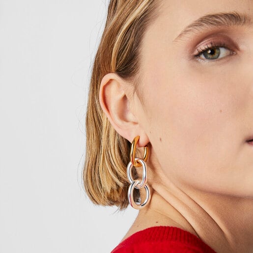 Boucles d’oreilles anneaux Hav XL bicolore