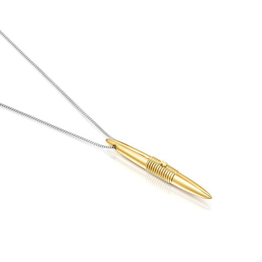 Long silver and silver vermeil Lure Necklace