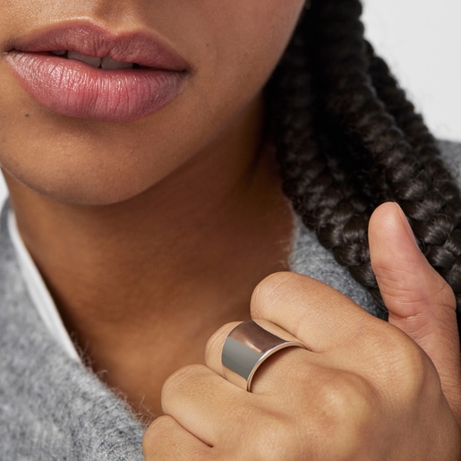 Bague TOUS Basics lisse en Argent