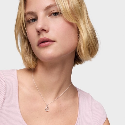 Collar de plata motivo corazón 12 mm TOUS Flechazo