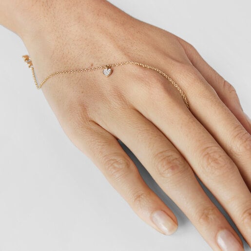 San Valentin Bracelet in gold with diamonds and a heart motif