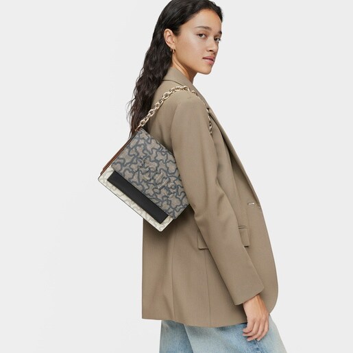 Medium black and beige Audree Chain Crossbody bag Kaos Icon