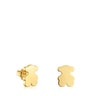 Pendientes oso con baño de oro 18 kt sobre plata 12 mm Sweet Dolls