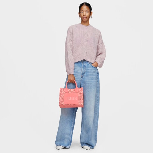 Medium coral-colored Amaya Shopping bag Kaos Mini Evolution