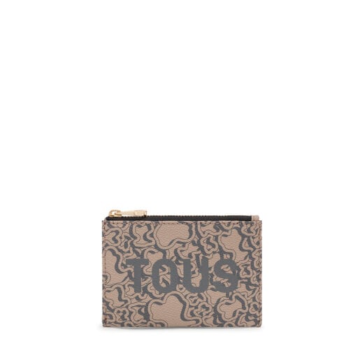 Taupe Change purse-cardholder Kaos Mini Evolution