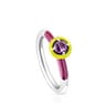 Silver TOUS Vibrant Colors Ring with amethyst and enamel