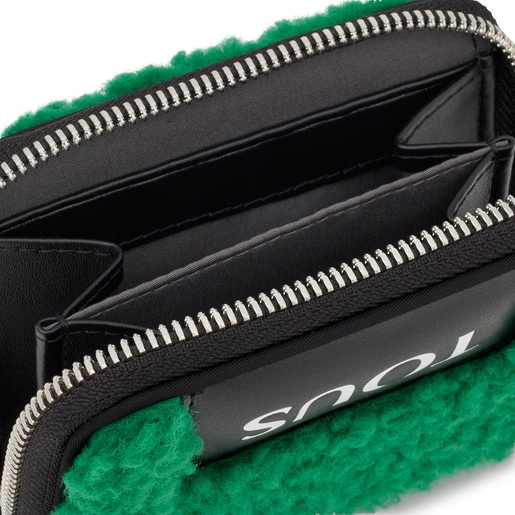 Green TOUS Empire Fur Hanging change purse