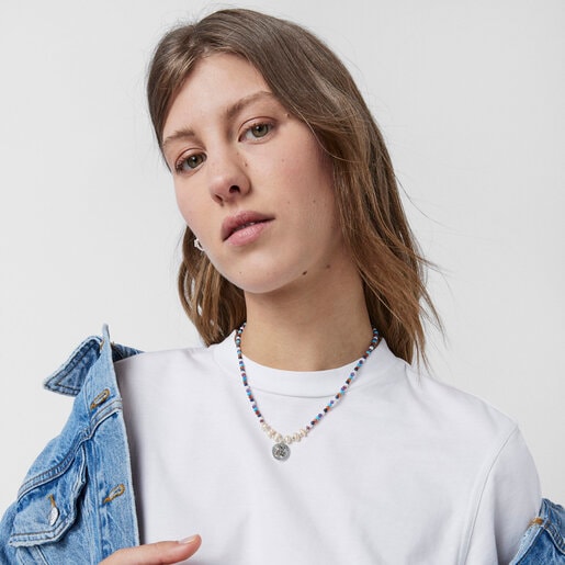 Колье Oceaan Color из серебра с жемчугом и драгоценными камнями