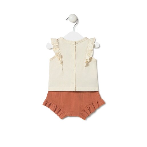 Baby girls outfit in Classic brick red