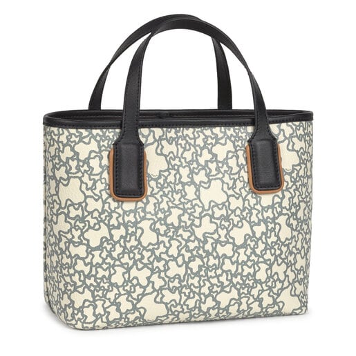 Small black and beige Kaos Mini Tote bag | TOUS