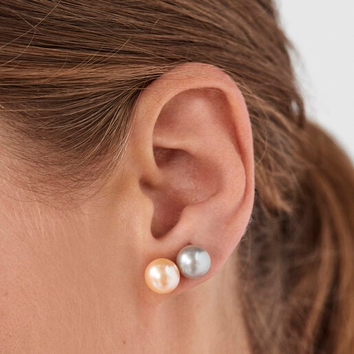 Silver TOUS Pearl Earrings with Pearl