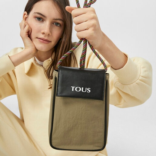תיק יד TOUS Empire Cotton מיני בצבע חאקי