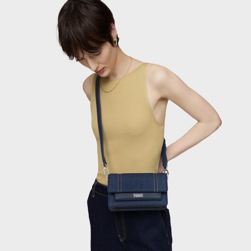 תיק צד Audree קטן בסגנון ג'ינס בצבע כחול