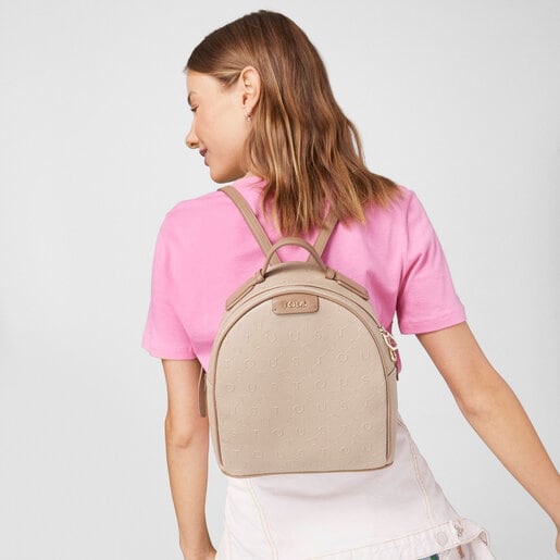 תיק גב Script Day בצבע חום-אפרפר