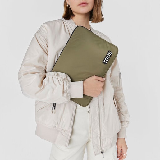 Funda para portátil caqui TOUS Carol Soft