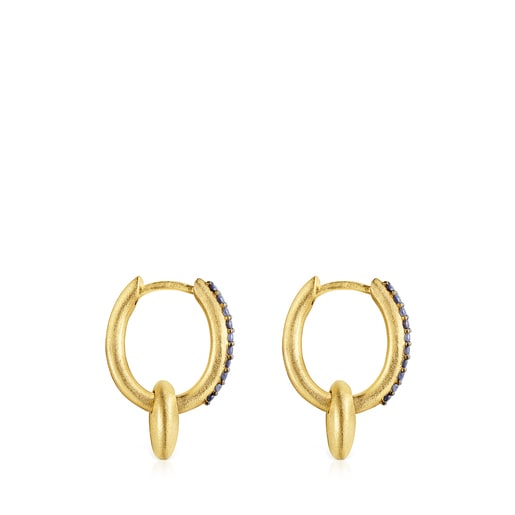 Silver vermeil Luah luna Earrings with sapphires | TOUS