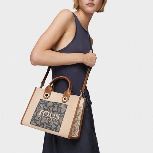 Medium brown and beige Amaya Kaos Icon Shopping bag