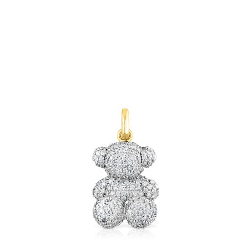 Colgante oso de diamantes de 1,30 ct y oro Bold Bear