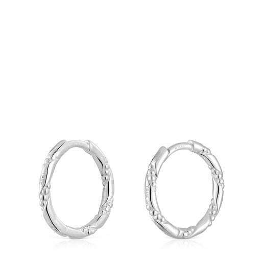 Twisted 12 mm silver Hoop earrings