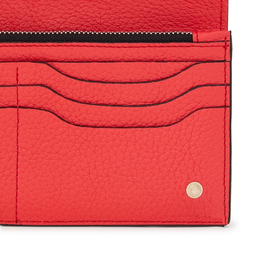 Flat coral-colored leather TOUS Balloon Wallet