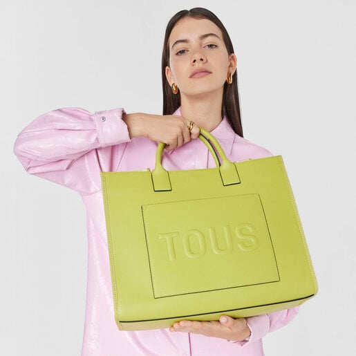 Large lime green TOUS La Rue Amaya Shopping bag | TOUS