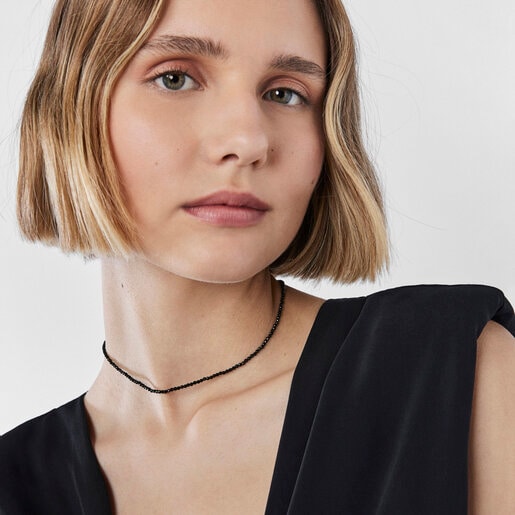 Колье Camille из серебра с розовой позолотой и ониксом