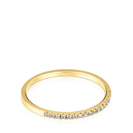טבעת חצי איטרניטי קטנה Les Classiques מזהב בשילוב יהלומים